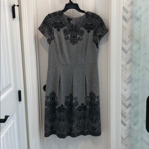 Talbots Sz 10 wool Grey / Black Dress